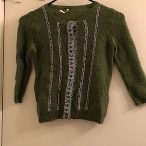 Free People green sweater/cardigan, size XS